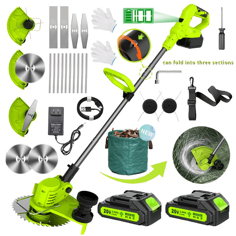 Cordless Lawn Mower 3-in-1 | Trimmer Edger Small Yard Patio Garden