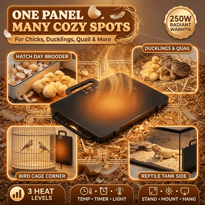 Brooder Heater | Chick Duck Quail 3 Heat Levels Timer Digital Display