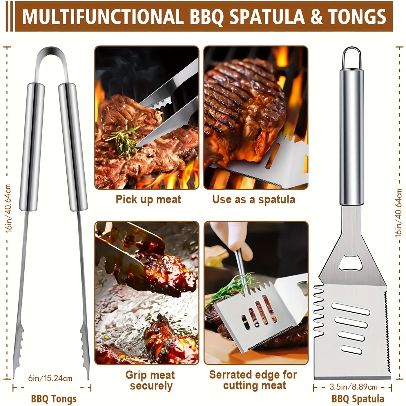Stainless Steel BBQ Grill Tool Set 35PC – Complete Barbecue Kit with Thermometer, 2 Grill Mats & Aluminum Carry Case for Outdoor Grilling, Camping & Backyard Cookouts – Perfect Gift for Dad & Grill Masters