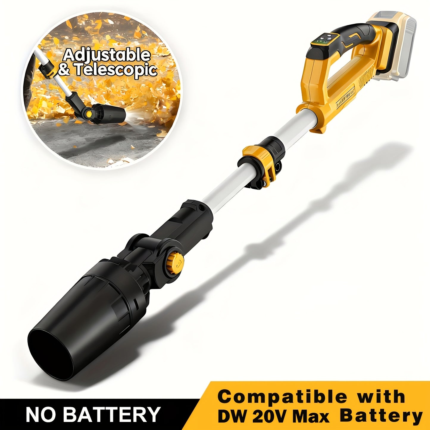 Brushless Leaf Blower 650CFM 280MPH Compatible with DeWalt 20V Max Battery, Cordless Handheld Bare Tool for Yard Patio Car Snow Blowing Cleaning, No Battery