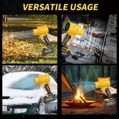 Battery Leaf Blower 20V 50000RPM Turbo Cordless, Dual Battery & 2 Nozzles Included, Handheld Blower for Car Drying, Leaves, Snow & Dust — Home & Outdoor