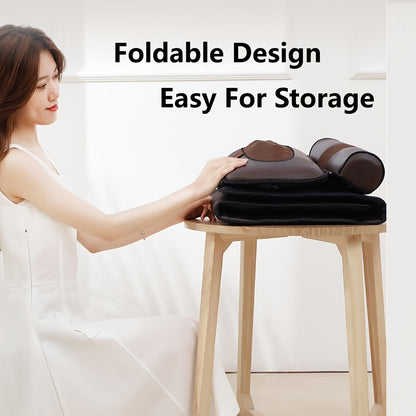 EMS Leg Massager Full Body Massage Pad 10-Zone Wave Vibration Kneading Pillow with Foot Calf Massager Hot Compress & Storage Bag