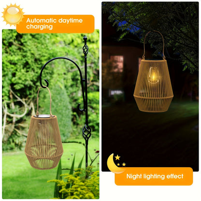 Solar Bamboo Lights Bohemian Style Outdoor Hanging Decoration for Garden Patio Deck Porch Tree Lawn Halloween Christmas 1/2/4pcs