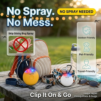 Ultrasonic Insect Repeller 2 Pack USB-C Rechargeable Mosquito Repellent Clip-On Keychain No Spray Pet Safe for Hiking Camping Stroller Travel Backpack Outdoor