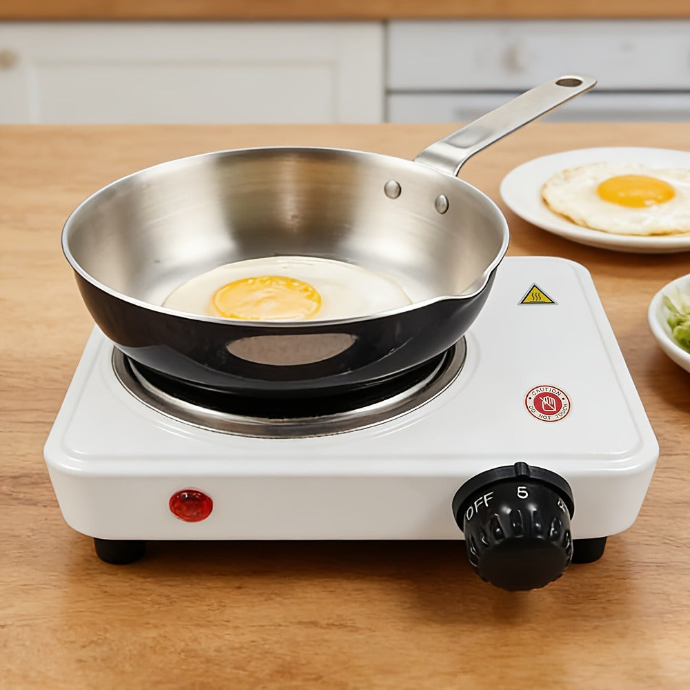 Electric Stove Desktop 5-Speed Temperature Control | Portable Electric Burner for Home & Camping | Compact Quick-Heating Countertop Stove | US Standard, White