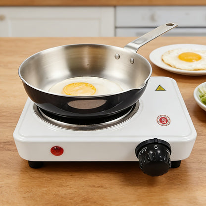 Electric Stove Desktop 5-Speed Temperature Control | Portable Electric Burner for Home & Camping | Compact Quick-Heating Countertop Stove | US Standard, White