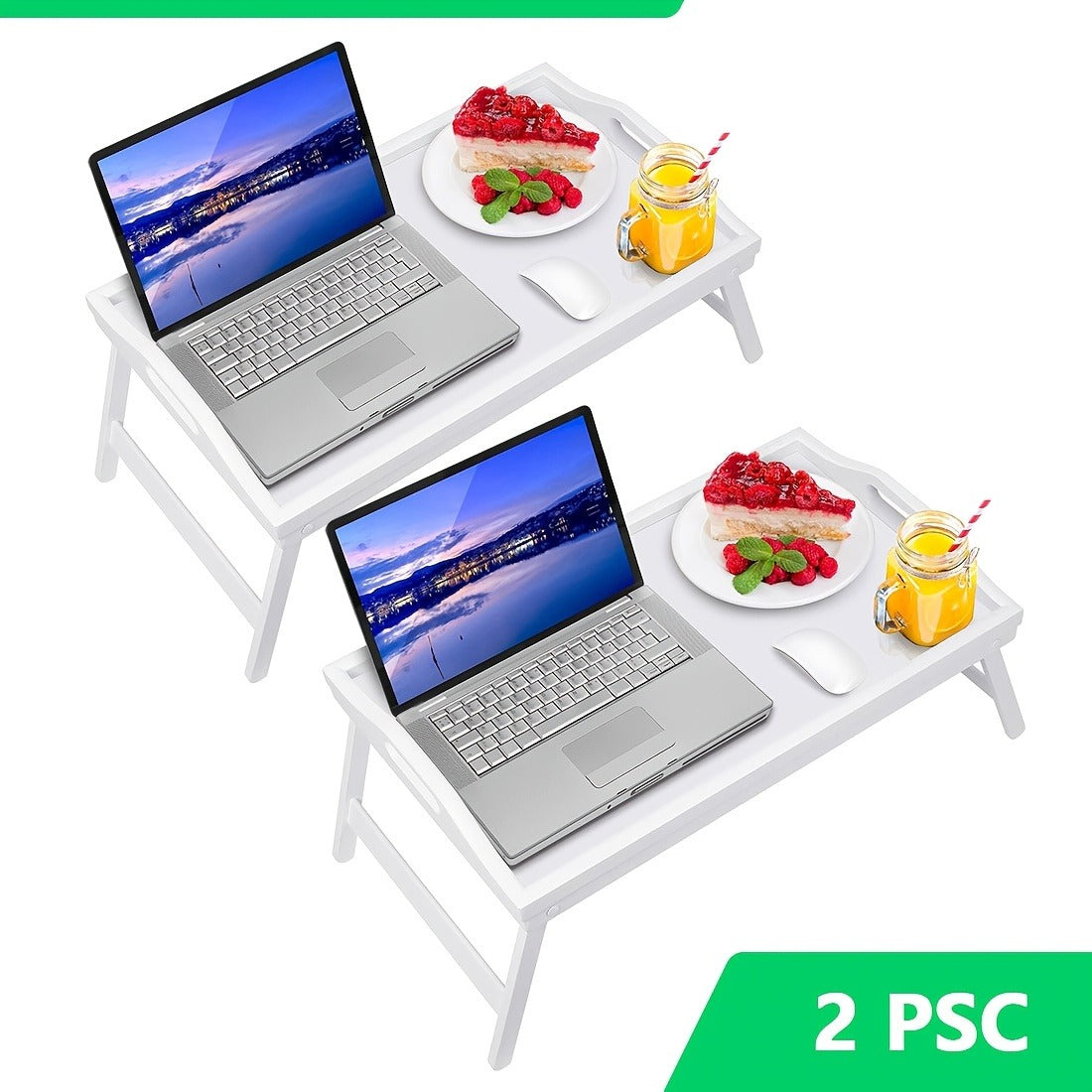 Bamboo Bed Tray with Folding Legs Large 19.5x12 Inch Lap Desk for Breakfast Sofa Laptop Reading Drawing Snack Tray Eco Friendly Foldable Portable Natural Bamboo
