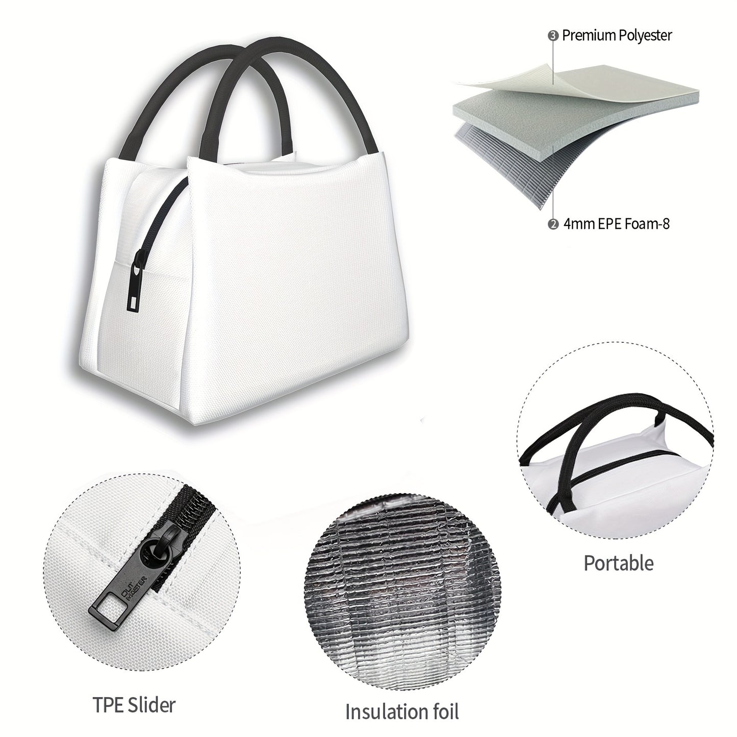 Insulated Lunch Bag with Cute Chicken Pattern Reusable Cooler Tote Bag Portable Thermal Bag for Office Camping Beach Picnic Birthday Gift 11x6.3x6.7in