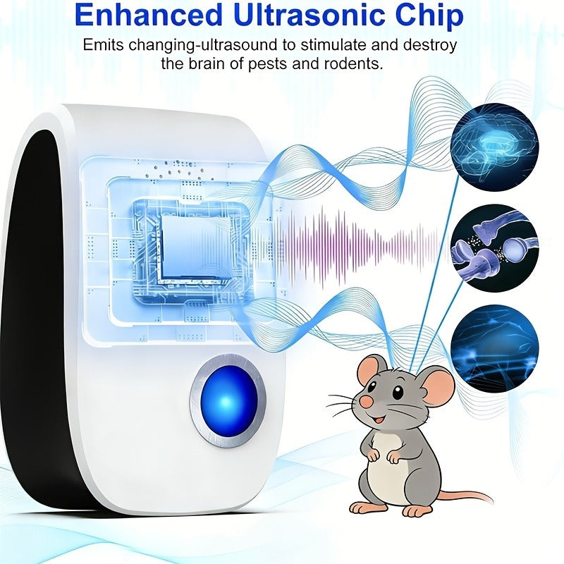 Ultrasonic Pest Repeller Plug-In 2025 Upgrade – Electronic Indoor Pest Control for Cockroaches, Mice, Rodents, Ants, Mosquitoes & Spiders, Set of 4/6/8 Units for Whole-Home Coverage