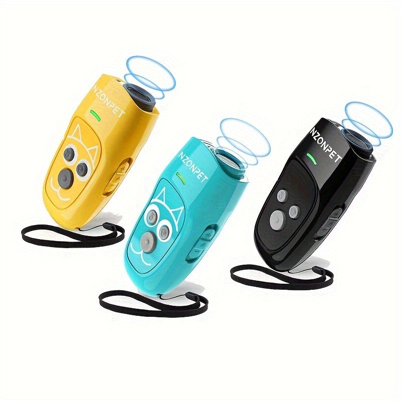 Ultrasonic Dog Bark Control Device 3-in-1 Anti Barking Deterrent Trainer 3 Frequency Modes 16.4Ft Range Rechargeable LED Wrist Strap Indoor Outdoor