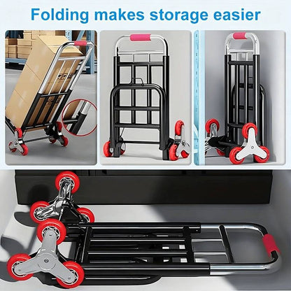 Stair Climbing Folding Hand Truck Heavy Duty Cart 220/450/680 lbs Capacity Collapsible Dolly for Home Warehouse Moving Shopping