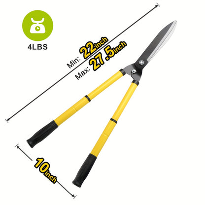 Long Reach Pruning Shears 18-38 Inch Extendable - Non-Stick Steel Blades Cut 2" Branches, Shock-Absorbing Handle, Heavy-Duty Hedge Shears for Tree & Shrub Trimming