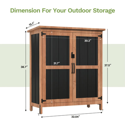 Outdoor Storage Shed Metal Garden Shed with Lockable Door