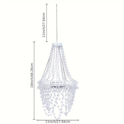 Solar Chandelier Outdoor Hanging Crystal Light 54 LED Warm White Waterproof Garden Yard Patio Gazebo Party Wedding Decor 6-Tier Oval Round
