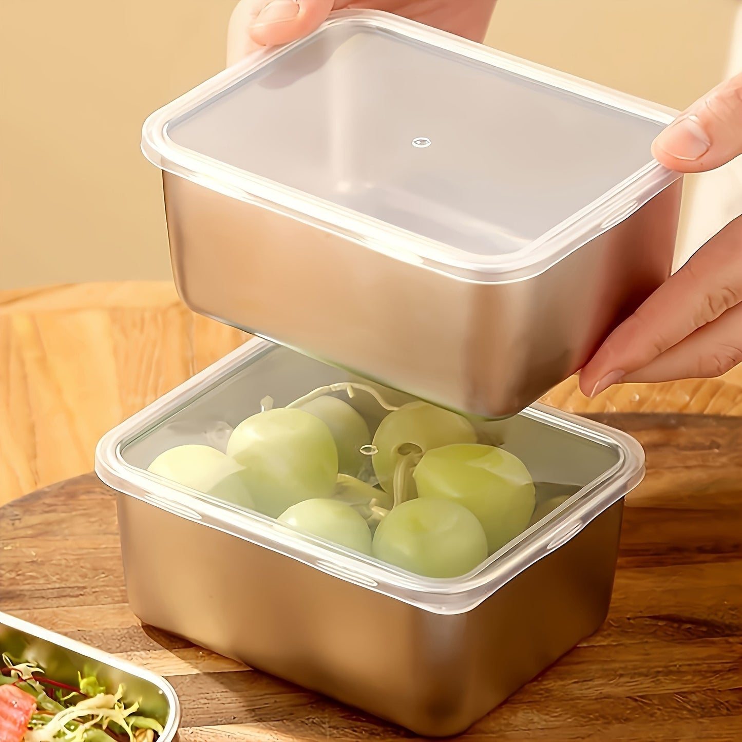 Food Storage Containers Stainless Steel Set of 6 with Lids – Leak-Proof BPA-Free Stackable Metal Meal Prep Boxes Airtight Lunch Container for Kitchen Refrigerator Camping Outdoor Picnic Organization