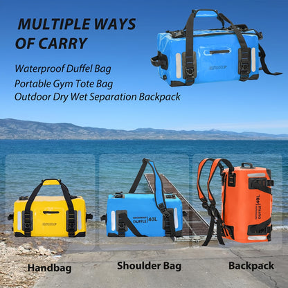 Waterproof Dry Bag Backpack – 40L / 60L Duffel for Kayaking, Camping, Paddle Board & Surfing | Men & Women