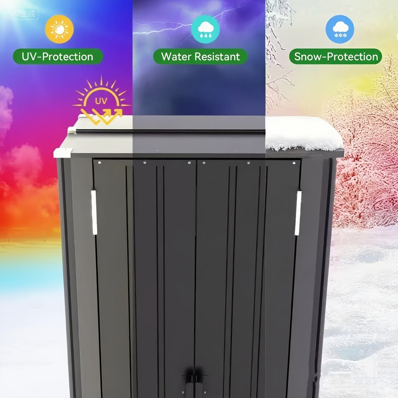 Metal Deck Box Lockable Waterproof Outdoor Storage 22/28 Cuft