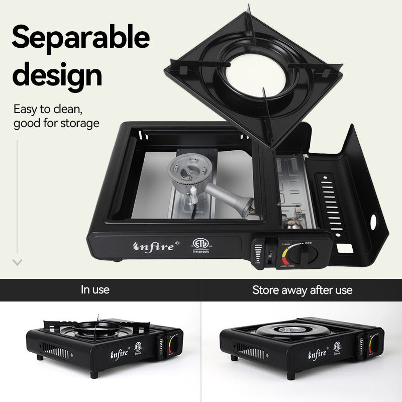 Backpacking Butane Stove, Lightweight Aluminum Alloy Camping Stove with Adjustable Flame Control, Compact Portable Design for Hiking, Outdoor Cooking & Emergency Preparedness