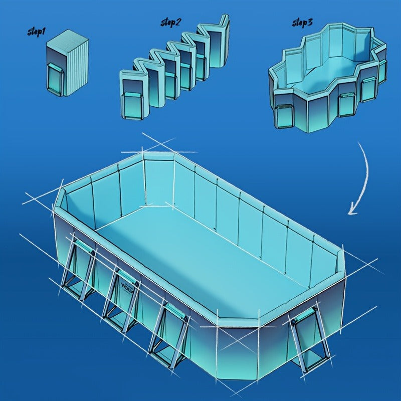 Above Ground Pool | Quick Open PVC No Inflation Adult Backyard Party