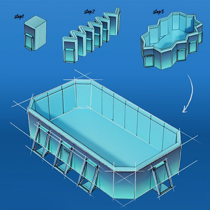 Above Ground Pool | Quick Open PVC No Inflation Adult Backyard Party