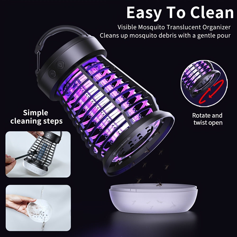 Bug Zapper Rechargeable 3-in-1 with UV Light & 2000V Electric Grid – Portable Mosquito Killer for Indoor & Outdoor Use, 2000mAh Battery, SOS Light, Garden, Yard, Camping, Bedroom