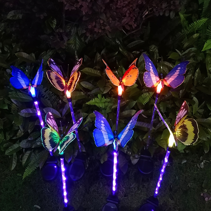 Solar Butterfly Garden Lights 6-Pack, Color Changing Waterproof