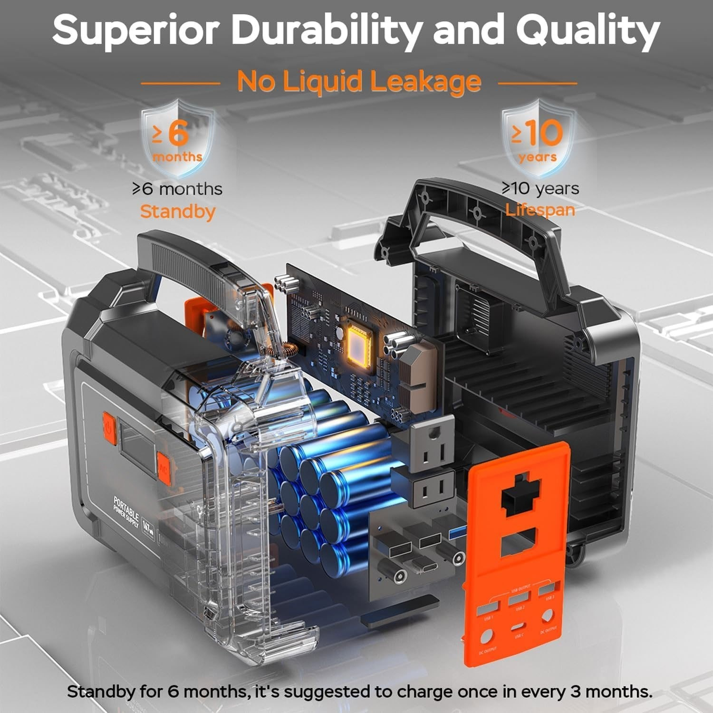 Portable Power Station 300W 296Wh Solar Generator LiFePO4 Battery Backup with AC Outlet USB QC3.0 for Camping RV Travel Home Emergency Outdoor