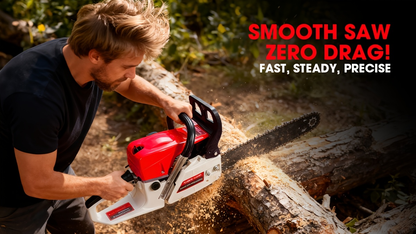 62CC Gas Chainsaw 20 Inch – 2-Stroke Engine, Anti-Vibration, Logging & Farm