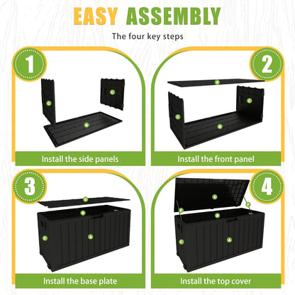 Deck Box Outdoor | Waterproof Lockable Pool Patio Garden Tool Storage