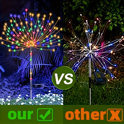 Solar Fireworks Lights Outdoor Waterproof 240–640 LED 8 Lighting Modes – 4/8 Pack Garden Stake Lights for Christmas Yard Wedding Patio Lawn Holiday Decoration