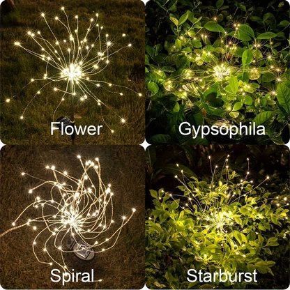 Solar Dandelion Lights with Remote Control 540/1080 LED 8 Modes Warm White – 6/12 Pack Outdoor Fireworks Stake Lights for Lawn Garden Christmas Halloween Festival Decoration