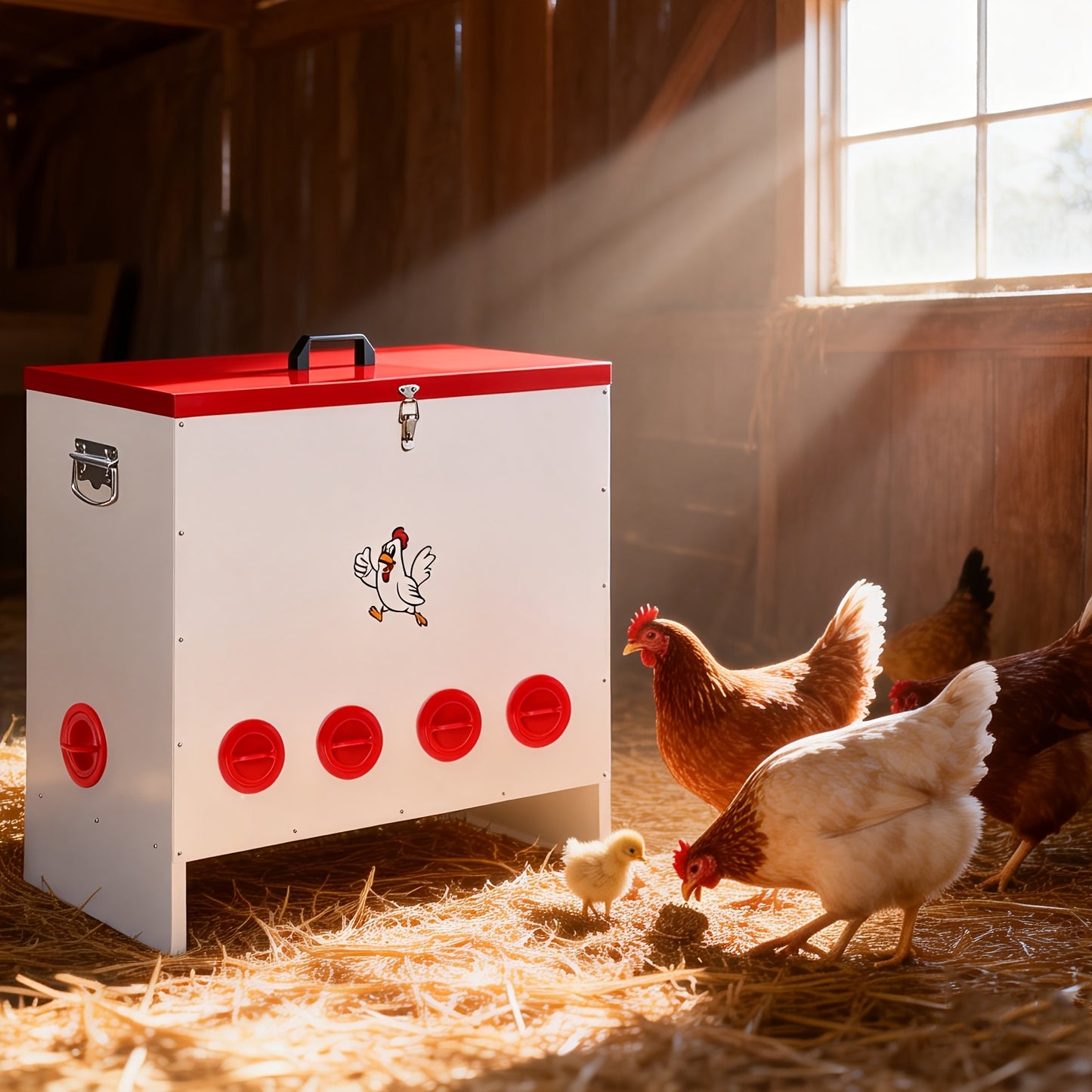 Gravity Chicken Feeder Stainless Steel 6 or 10 Port Rat-Proof