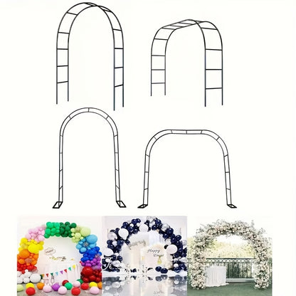 Metal Garden Arch Heavy-Duty Steel Frame Adjustable Climbing Plant Trellis