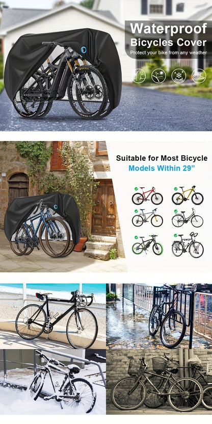 Waterproof Bike Cover for 2-3 Bikes – Heavy Duty Bicycle Cover with Lock Hole, UV & Rain Protection for Mountain, Road & Electric Bikes, Outdoor Use