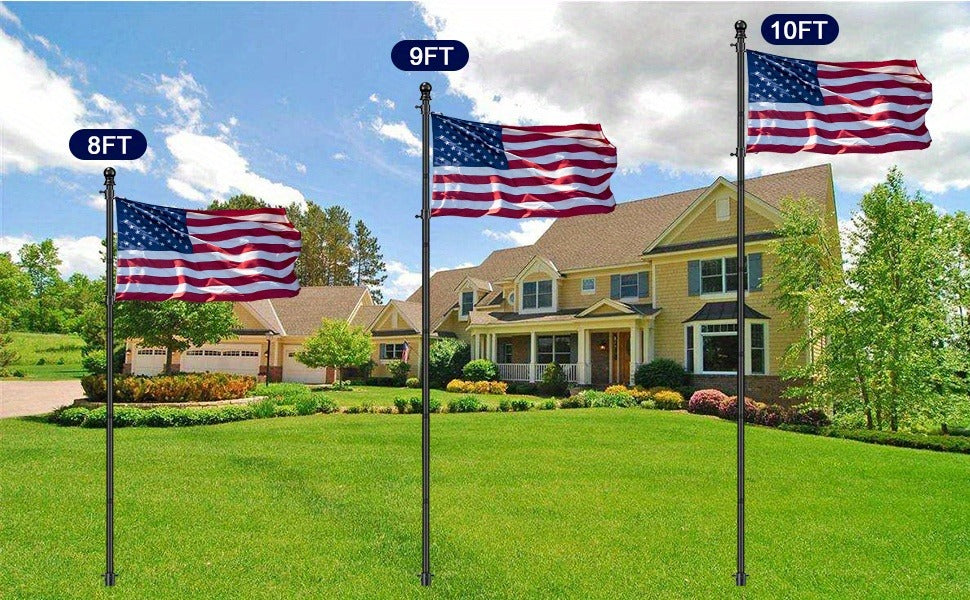Spiral Ground Anchor 8FT – Tangle-Free Steel Flag Pole Kit for Outdoor RV Camping