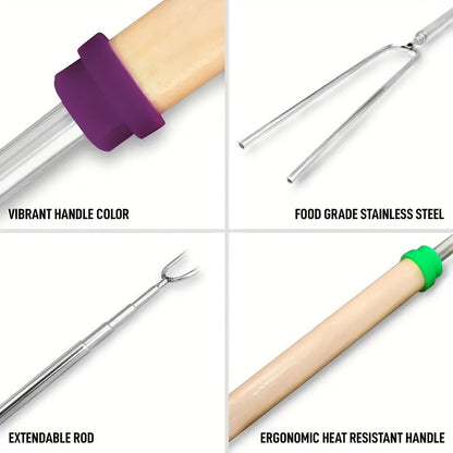 Marshmallow Roasting Sticks 12-Pack Extendable Stainless Steel + Bag