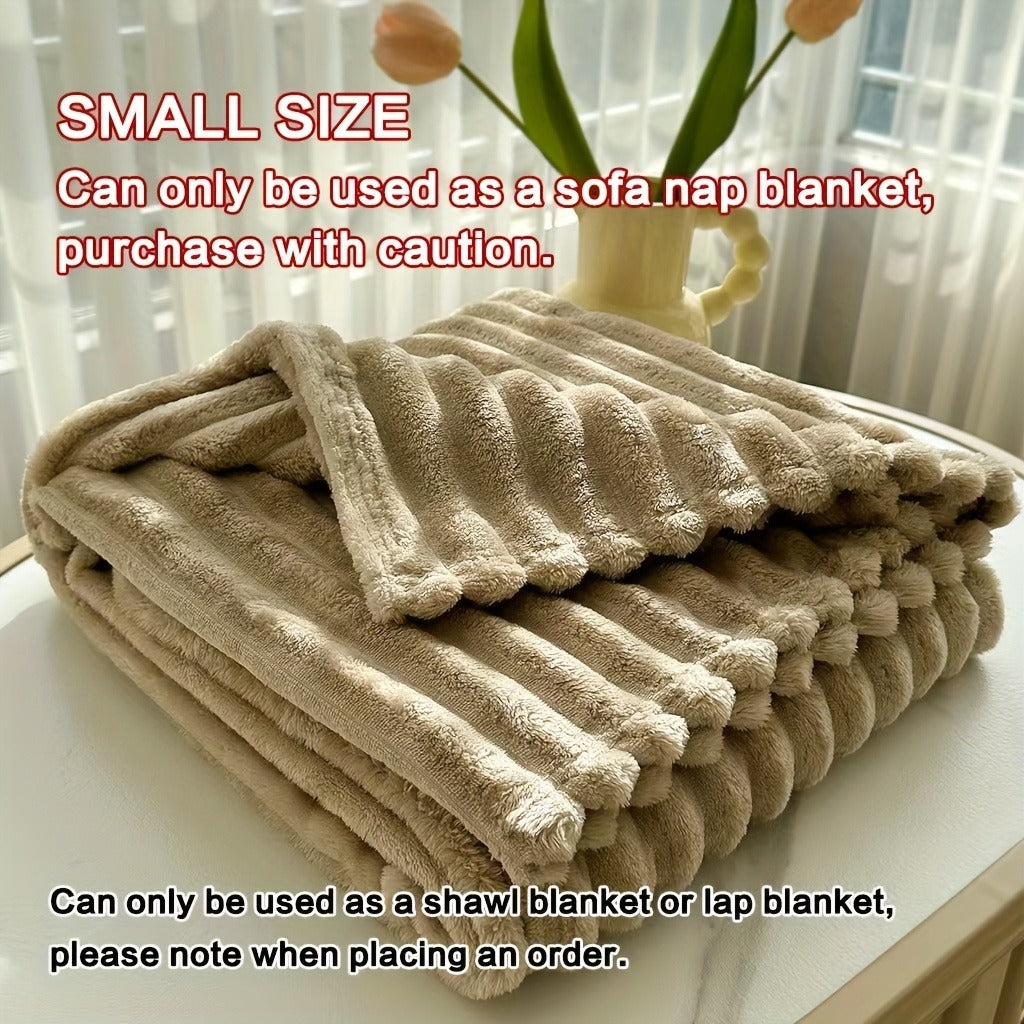 Fleece Blanket Double-Sided 3D Faux Rabbit Fur Throw – Ultra-Soft Thick 300-350g/m² for Home, Office, Travel & Camping, Multiple Sizes & Colors