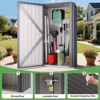 Outdoor Storage Shed Metal Garden Shed with Lockable Door