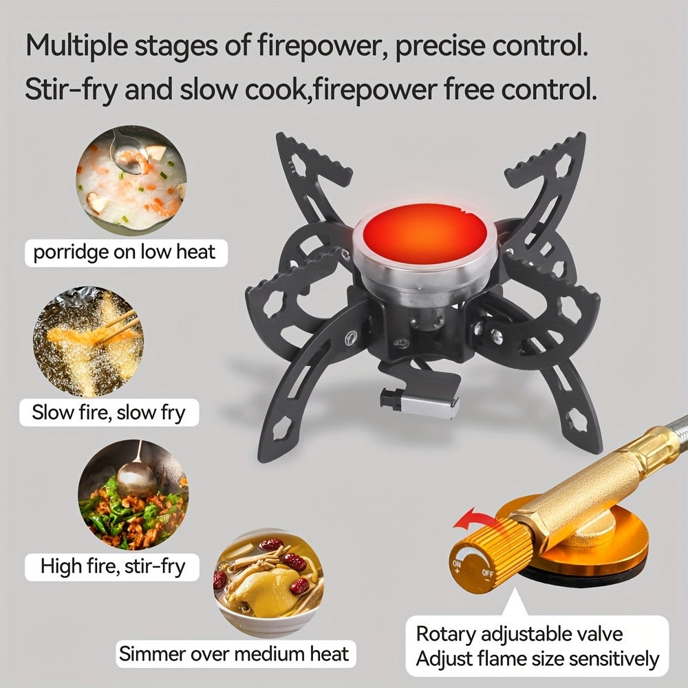 Infrared Camping Stove REDSUN FD1/FD3 | 3.0kW Windproof Portable Gas Stove with Collapsible Stand & EVA Case | Ideal for Hiking, Backpacking & Outdoor Cooking