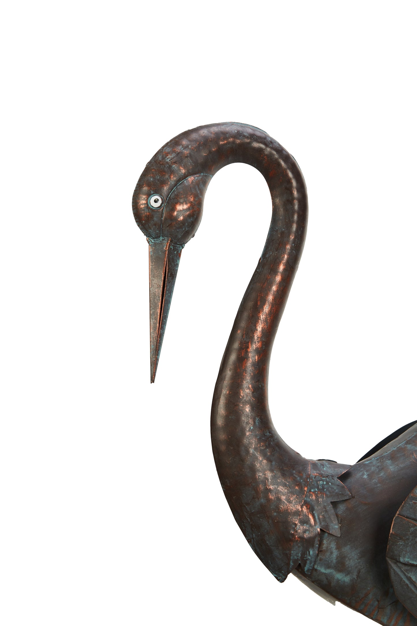 Bird Bath Outdoor Metal Crane Heron Sculpture 36" – Garden Feeder Stake Yard Lawn Patio Decor