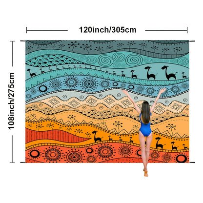 Sandproof Beach Blanket Oversized Extra Large Quick Dry Picnic Mat for Beach Camping Travel – Bohemia Dolphin Sailor Turtle Fish Patterns, 2-10 Adults