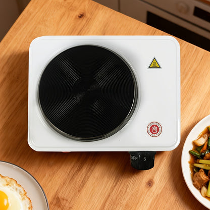 Electric Stove Desktop 5-Speed Temperature Control | Portable Electric Burner for Home & Camping | Compact Quick-Heating Countertop Stove | US Standard, White