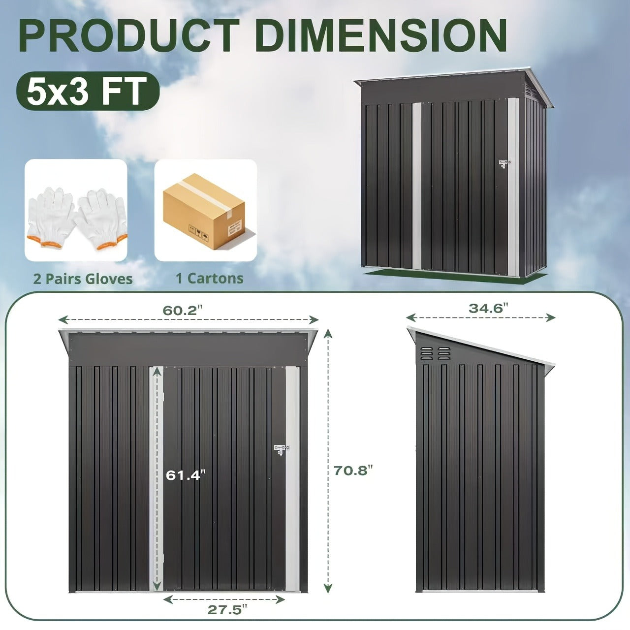 Polycarbonate Greenhouse Kit with Heavy Duty Frame – Garden Shed