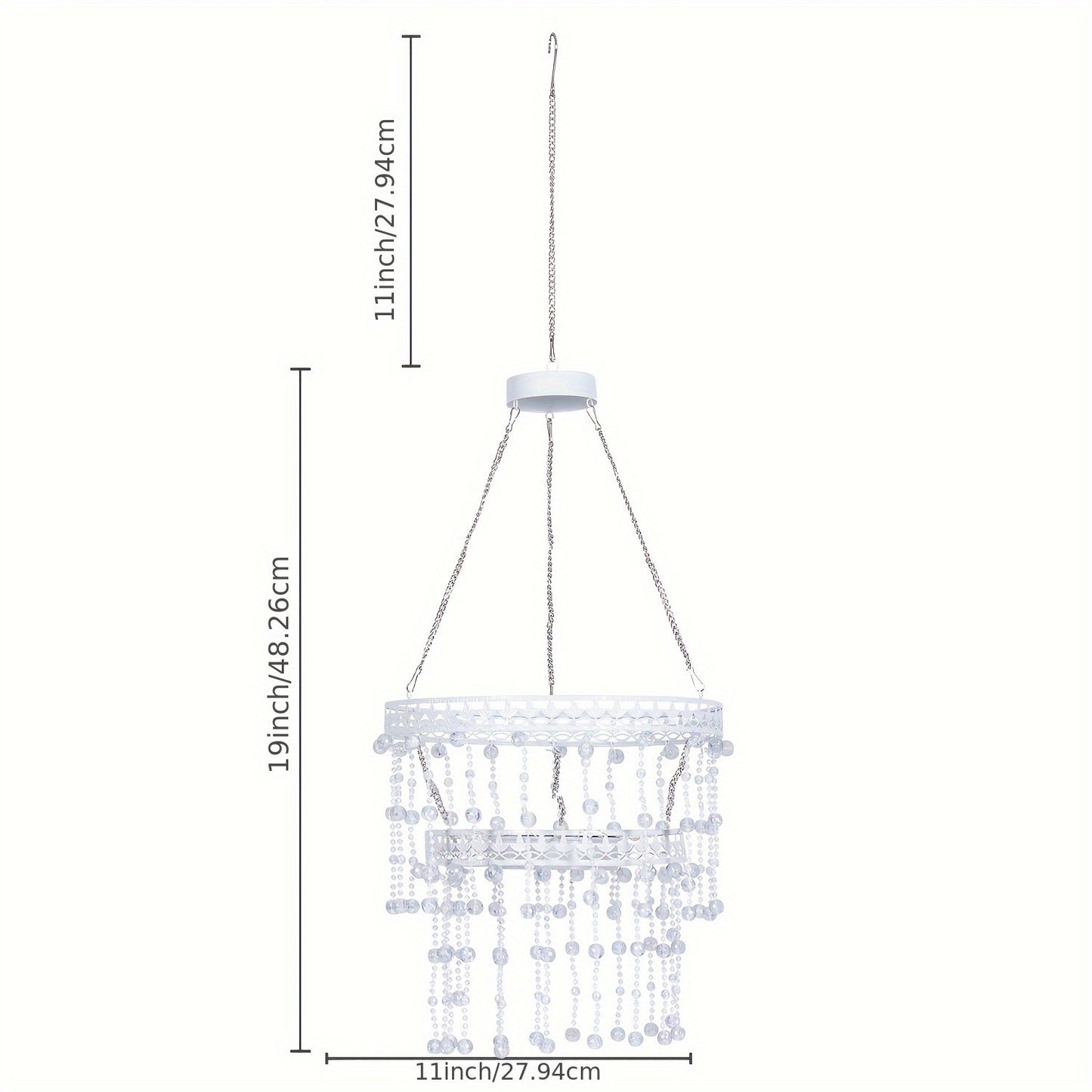Solar Chandelier Outdoor Hanging Crystal Light 54 LED Warm White Waterproof Garden Yard Patio Gazebo Party Wedding Decor 6-Tier Oval Round