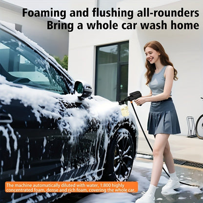 Portable Pressure Washer Cordless 980PSI – 3x 4000mAh Batteries, 5-in-1 Nozzle, Foam Cannon, 33FT Hose, Lightweight Wireless Car Washer for Cars, Bikes, Camping & Outdoor Cleaning