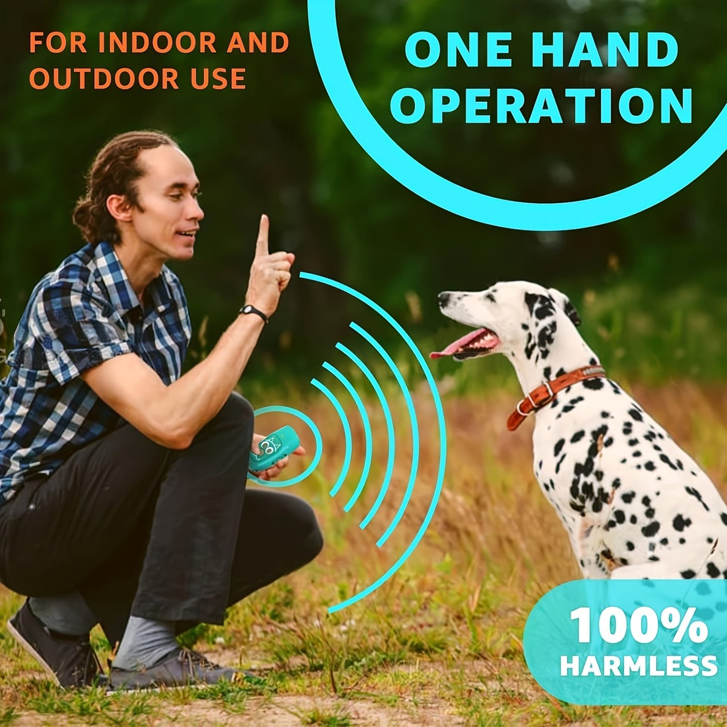 Ultrasonic Dog Bark Control Device 3-in-1 Anti Barking Deterrent Trainer 3 Frequency Modes 16.4Ft Range Rechargeable LED Wrist Strap Indoor Outdoor