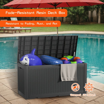 Deck Box 100 Gallon – Lockable Rattan Outdoor Storage