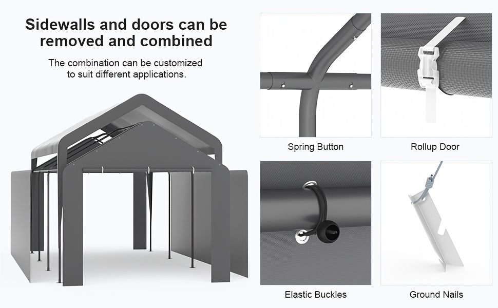 Carport Canopy 10x20 Heavy Duty Portable Garage UV Protection