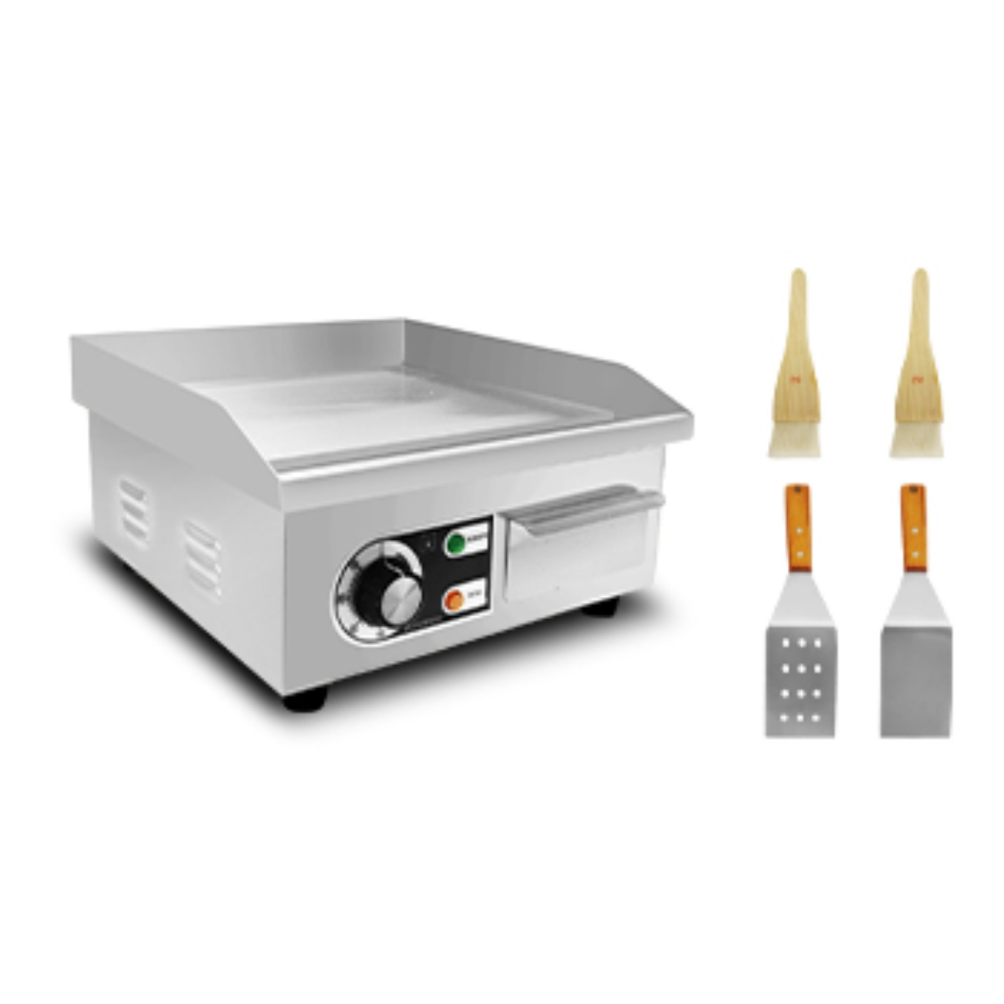 Electric Flat Top Grill 14"/22" – Commercial Teppanyaki Griddle, Non-Stick Cast Iron Cooking Surface, Adjustable Temp 122–572°F, Stainless Steel, Indoor & Restaurant Use