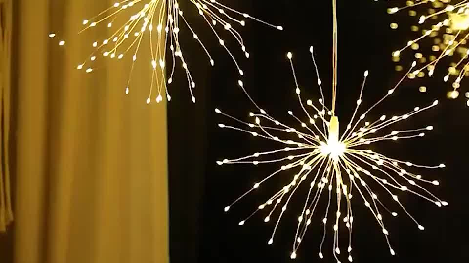 Meteor Shower Rain Lights Outdoor, 480 LED Solar Starburst Ball Lights 8 Tubes with Remote & Timer, IP44 Waterproof Falling Rain Drop Icicle String Lights for Christmas Tree Garden Party Wedding Decor